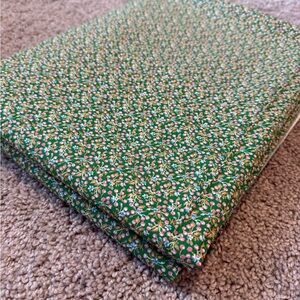 Vintage 1970’s Floral Green 100% cotton Fabric 7 yards